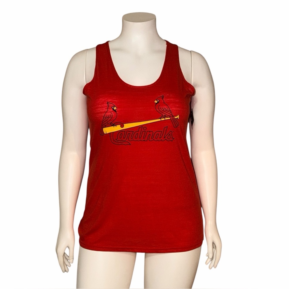Soft as a Grape Red St Louis Cardinals Swing for Fences Tank Top Plus Size 2 NWT